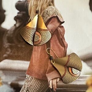 Egyptian Revival fan earrings